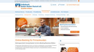 
                            3. Volksbank Baden-Baden Rastatt eG - Online-Banking Firmenkunden