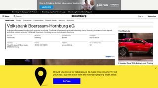 
                            12. Volksbank Boerssum-Hornburg eG: Company Profile - Bloomberg