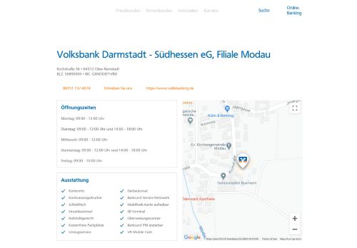 
                            10. Volksbank Darmstadt - Südhessen eG, Filiale Modau,Kirchstraße 36 ...