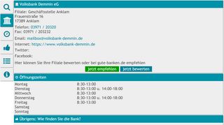 
                            12. Volksbank Demmin eG - bank-oeffnungszeiten.de