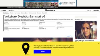 
                            8. Volksbank Diepholz-Barnstorf eG: Company Profile - Bloomberg