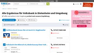 
                            10. Volksbank Dietenheim - Adressen im Telefonbuch - 11880.com