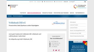 
                            8. Volksbank Dill eG - Partner: Gründerwoche Deutschland 2018 (GEW)