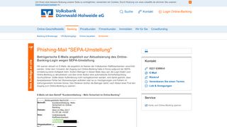 
                            11. Volksbank Dünnwald-Holweide eG Phishing-Mail SEPA