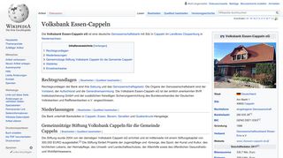 
                            9. Volksbank Essen-Cappeln – Wikipedia