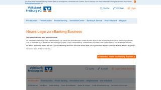 
                            6. Volksbank Freiburg eG: Neues Login zu eBanking Business