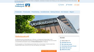 
                            9. Volksbank Freiburg eG: Selbstauskunft