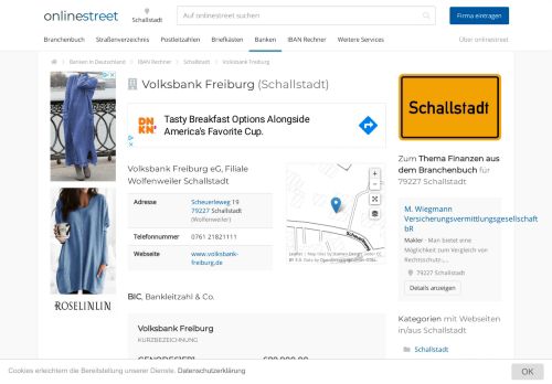 
                            11. Volksbank Freiburg in Schallstadt: BIC für Bankleitzahl 68090000