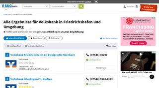 
                            9. Volksbank Friedrichshafen - Adressen im Telefonbuch - 11880.com