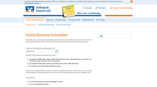 
                            6. Volksbank Haaren eG Online-Banking freischalten