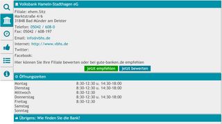 
                            9. Volksbank Hameln-Stadthagen eG, ehem.Sitz, 31848 Bad Münder ...