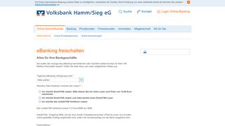 
                            3. Volksbank Hamm/Sieg eG Online-Banking freischalten