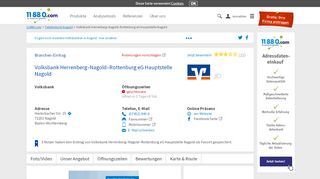
                            11. ▷ Volksbank Herrenberg–Nagold–Rottenburg eG Hauptstelle Nagold ...