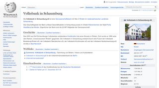 
                            8. Volksbank in Schaumburg – Wikipedia