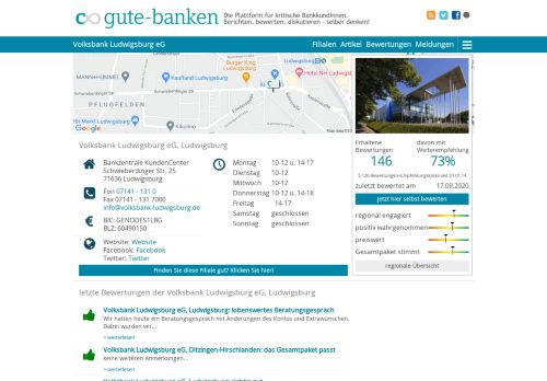 
                            7. Volksbank Ludwigsburg eG: Bewertungen, Öffnungszeiten, Artikel ...