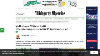 
                            12. Volksbank Mitte schafft Überziehungszinsen für Privatkunden ab ...