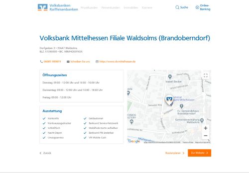 
                            5. Volksbank Mittelhessen Filiale Waldsolms / Brandoberndorf ...