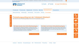 
                            7. Volksbank Mosbach - Service Freistellungsauftrag Bank