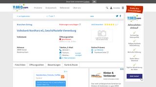 
                            12. ▷ Volksbank Nordharz eG, Geschäftsstelle Vienenburg | Tel. (05324 ...