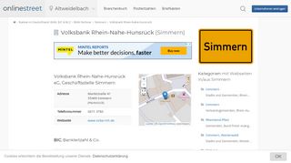 
                            3. Volksbank Rhein-Nahe-Hunsrück in Simmern: BIC für Bankleitzahl ...