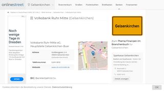 
                            5. Volksbank Ruhr Mitte in Gelsenkirchen: BIC für Bankleitzahl 42260001