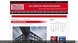 
                            13. Volksbank schließt Filialen – Die Neue Südtiroler Tageszeitung