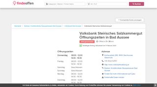 
                            4. Volksbank Steirisches Salzkammergut Öffnungszeiten in Bad Aussee ...