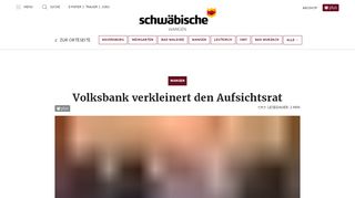 
                            10. Volksbank verkleinert den Aufsichtsrat - Schwäbische Zeitung