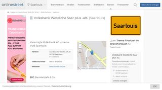 
                            11. Volksbank Westliche Saar plus -alt- in Saarlouis: BIC für Bankleitzahl ...