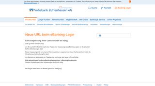 
                            5. Volksbank Zuffenhausen eG - Hinweis neue URL Online-Banking