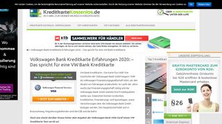 
                            13. Volkswagen Bank Kreditkarte Erfahrungen 2019 » VW Bank Test: 2,9