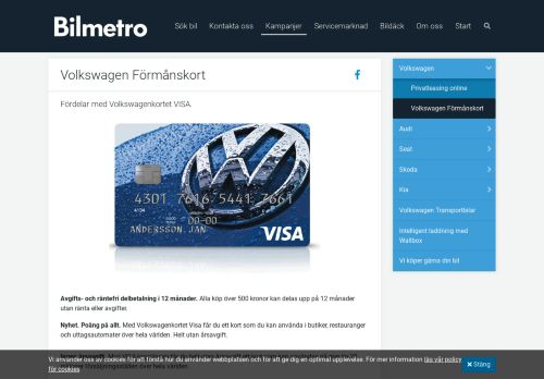 
                            9. Volkswagen Förmånskort - Bilmetro