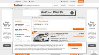 
                            2. Volkswagen up! Angebote bei mobile.de kaufen - Suche bei mobile.de