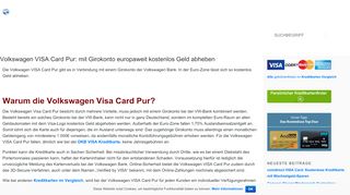 
                            9. Volkswagen VISA Card Pur: Kreditkarte inklusive Girokonto