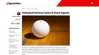 
                            5. Volleyball Referee Rules & Hand Signals | Livestrong.com