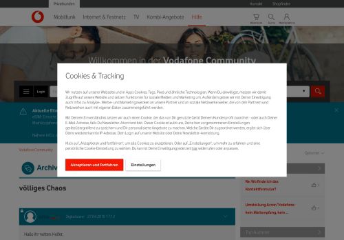 
                            9. völliges Chaos - Vodafone Community