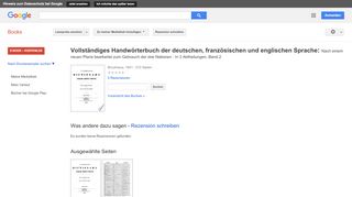 
                            11. Vollständiges Handwörterbuch der deutschen, französischen und ...