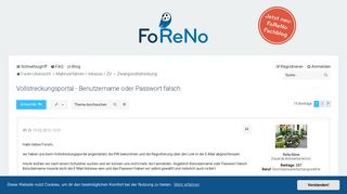 
                            7. Vollstreckungsportal - Benutzername oder Passwort falsch - FoReNo.de