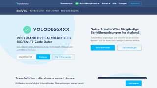 
                            8. VOLODE66XXX BIC/SWIFT-Code - Volksbank Dreilaendereck Eg ...