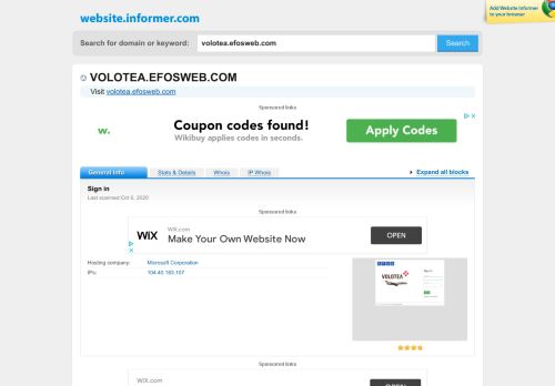 
                            6. volotea.efosweb.com at WI. EFOS™ WEB Login - Website Informer