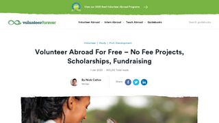 
                            13. Volunteer Abroad For Free – No Fee Projects, Scholarships, Fundraising
