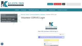 
                            4. Volunteer CERVIS Login - Klein Independent School District