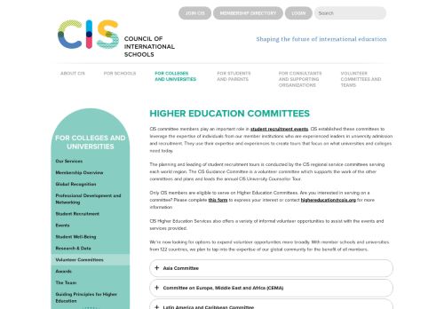 
                            13. Volunteer Committees - CIS Council of Schools