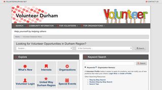 
                            2. Volunteer Database Menu - Information Durham