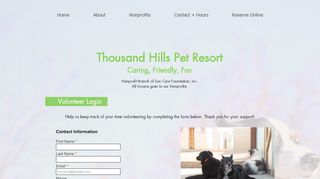 
                            11. Volunteer Login | Thousand Hills Pet Resort | San Luis Obispo, CA