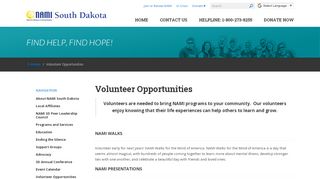 
                            4. Volunteer Opportunities - NAMI South Dakota