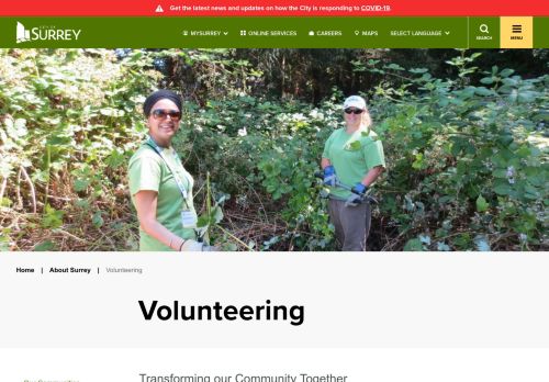 
                            12. Volunteering | City of Surrey