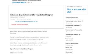 
                            12. VolunteerMatch hiring Volunteer: Sign-In Assistant for High School ...