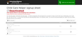 
                            7. VolunteerSignup - Online volunteer signup sheets - Child Care Helper ...
