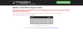 
                            6. VolunteerSignup - Online volunteer signup sheets - Muffins with Moms ...